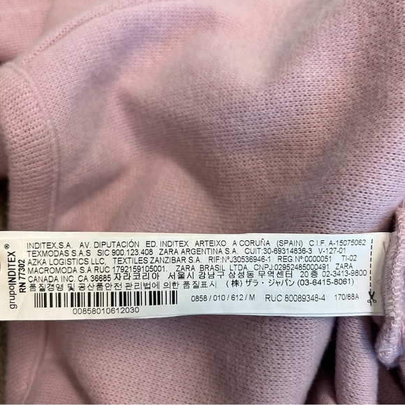 Zara Lilac purple long sleeve off the shoulder cropped sweater top button front - Picture 11 of 14